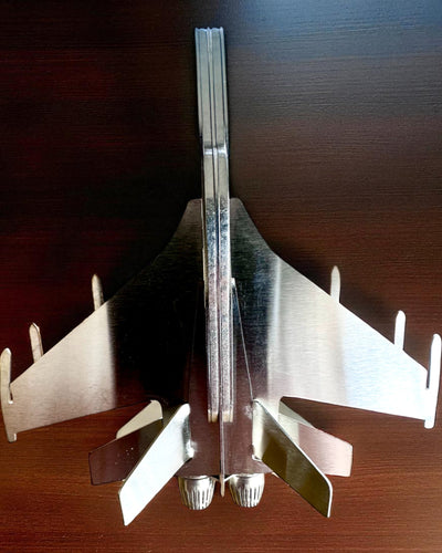Metalen Model Jachtvliegtuig "SkyRaptor" – roestvrij staal, gepersonaliseerde gravure als cadeau