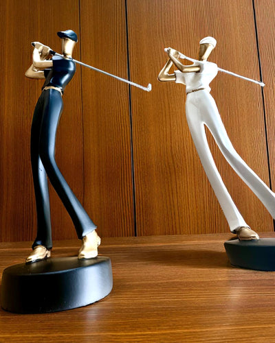 Beeldje van golfer "Swing Elegance", 24 cm hoog, decoratief met mogelijkheid tot gravure als cadeau