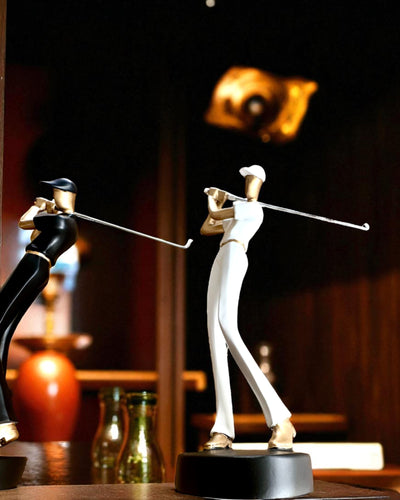 Beeldje van golfer "Swing Elegance", 24 cm hoog, decoratief met mogelijkheid tot gravure als cadeau