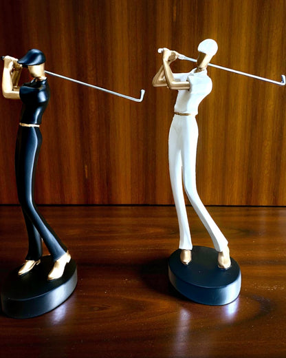 Beeldje van golfer "Swing Elegance", 24 cm hoog, decoratief met mogelijkheid tot gravure als cadeau