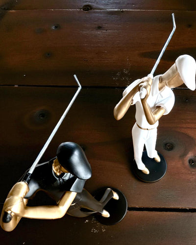 Beeldje van golfer "Swing Elegance", 24 cm hoog, decoratief met mogelijkheid tot gravure als cadeau