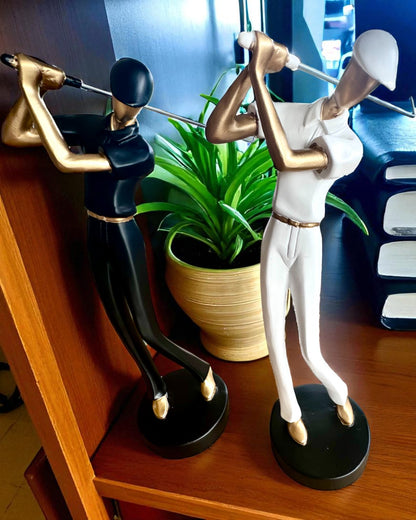 Beeldje van golfer "Swing Elegance", 24 cm hoog, decoratief met mogelijkheid tot gravure als cadeau