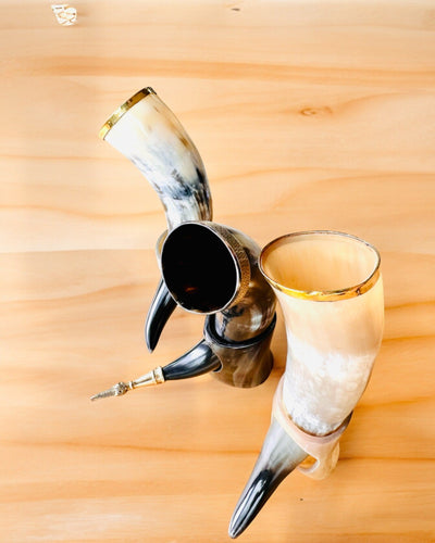 Hoornbeker "Viking Valor" - Handgegraveerd, Premium Kwaliteit - 4 varianten beschikbaar