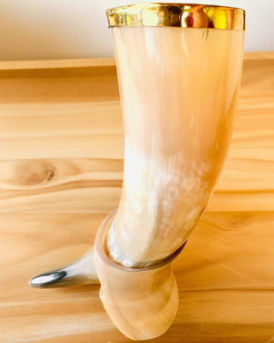 Hoornbeker "Viking Valor" - Handgegraveerd, Premium Kwaliteit - 4 varianten beschikbaar