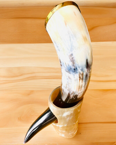 Hoornbeker "Viking Valor" - Handgegraveerd, Premium Kwaliteit - 4 varianten beschikbaar