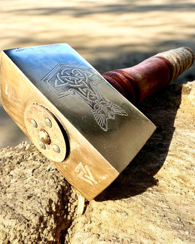 Mjölnir Hamer van de Skalds – 33 cm, Handgesmede Vikinghamer met Gravure-optie