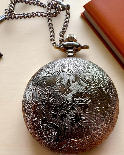Zwarte Zakhorloge „Midnight Elegance”, personalisatie als cadeau met gravure