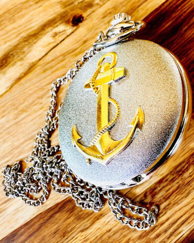 Zakhorloge "Gouden Anker" - personalisatie als cadeau met gravure