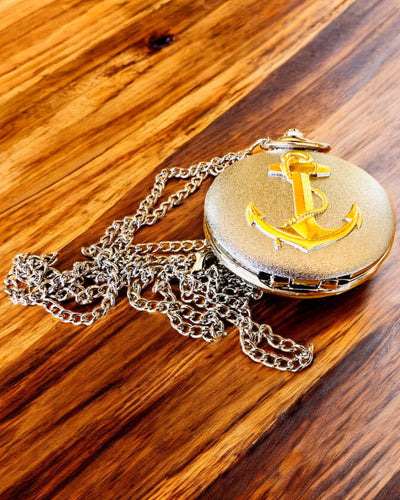 Zakhorloge "Gouden Anker" - personalisatie als cadeau met gravure