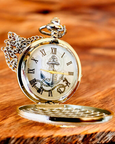 Zakhorloge "Gouden Anker" - personalisatie als cadeau met gravure