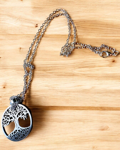 Ketting "Levensboom" van Roestvrij Staal - personalisatie met gravure, 2 kleuropties