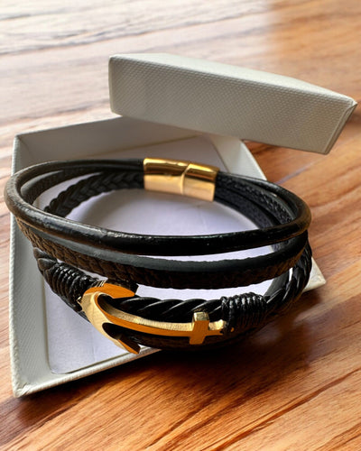 Herenarmband Anker van Elegantie met graveeroptie als cadeau