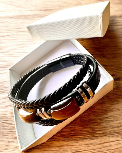 Armband "Tijgeroog" met personalisatiemogelijkheid als cadeau