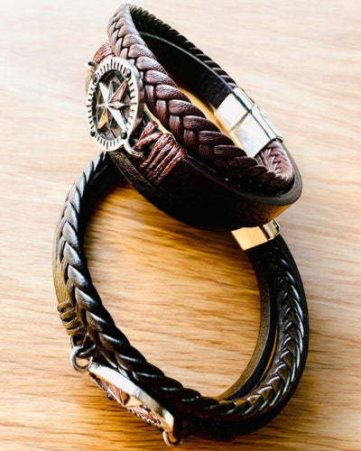 Armband "Compass Adventure" - mogelijkheid tot personalisatie met gravure als cadeau, 2 kleuropties om uit te kiezen
