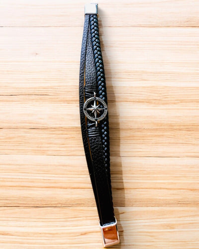 Armband "Compass Adventure" - mogelijkheid tot personalisatie met gravure als cadeau, 2 kleuropties om uit te kiezen