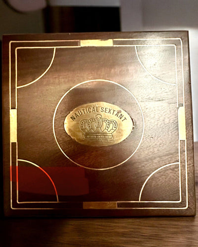 Grote Houten Doos voor Sextant of premium kompas "Mariner's Legacy" met Gravure Optie
