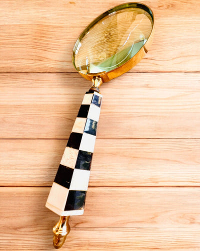 Grote Retro Vergrootglas, mogelijkheid tot personalisatie als cadeau met gravure - varianten om uit te kiezen