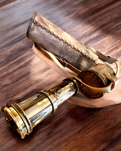 Premium Luneta "Voyager" met Gegraveerde Telescoop en Etui van Echt Leer, mogelijkheid tot personalisatie met gravure als cadeau