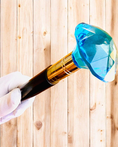 Laska voor wandelen "Blauwe Diamant" - Houten Handgemaakt, mogelijkheid tot graveren