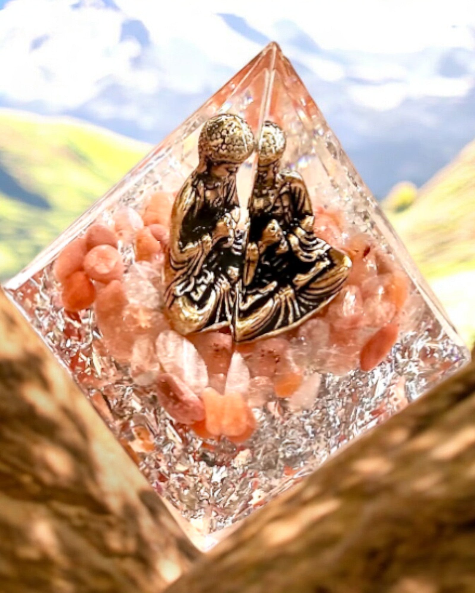 Piramide "Meditatie van Rust" met Edelstenen