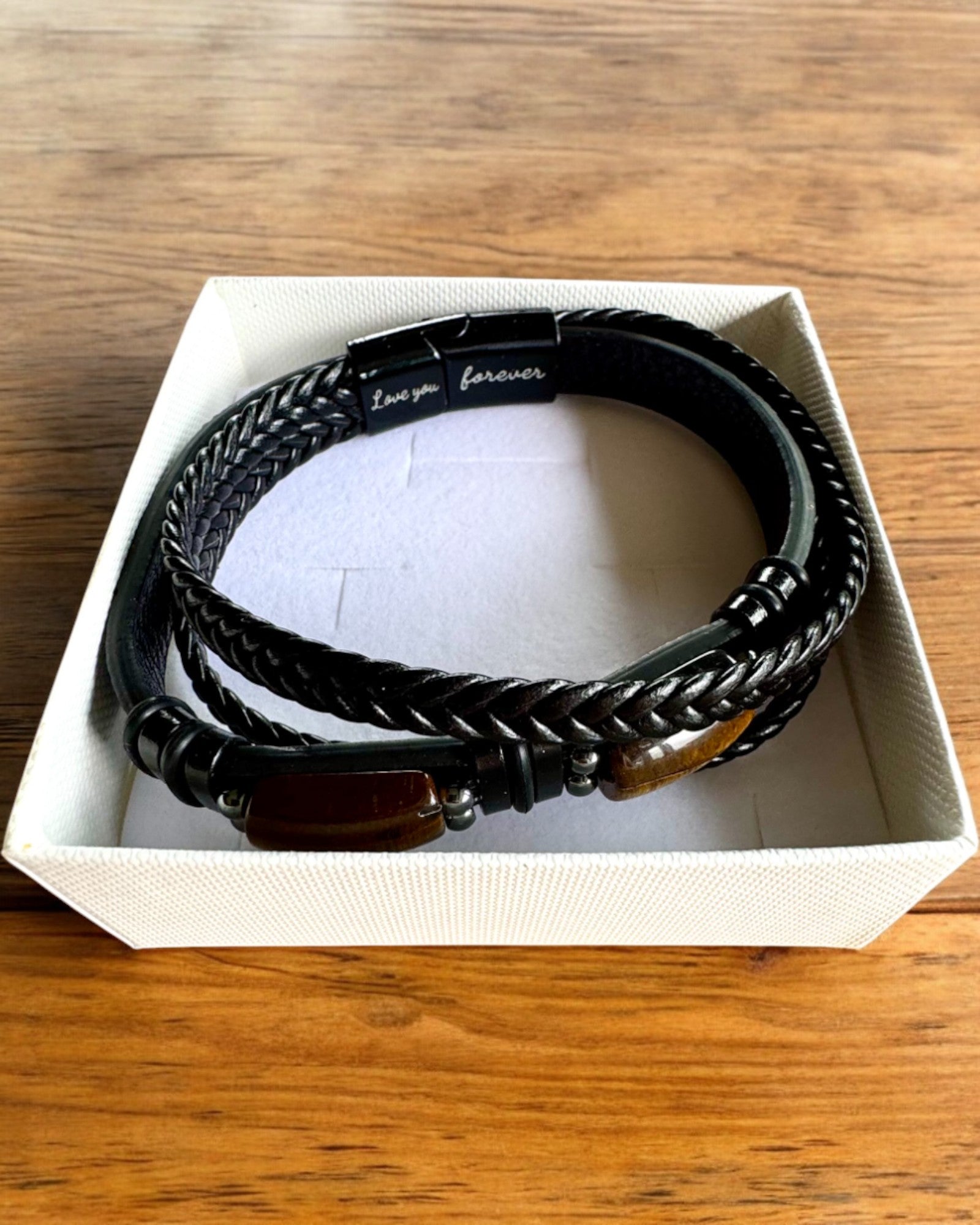 Armband Heren Magnetic Love – leren met mogelijkheid tot personalisatie met gravure als cadeau