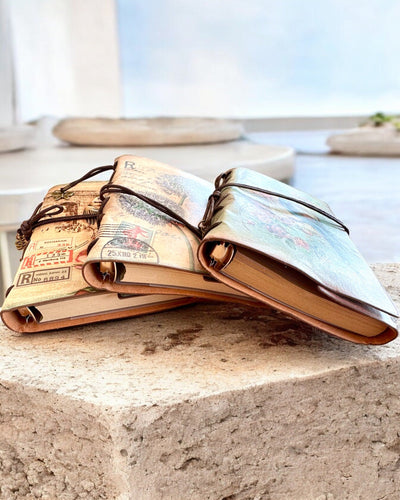 Vintage Memoire Notitieboek met gepersonaliseerde gravure - 3 ontwerpen om uit te kiezen, notitieboek als cadeau