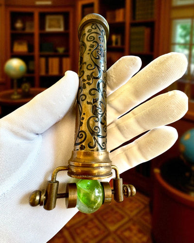 Vintage Kaleidoscoop “Emerald Dreams”, 15 cm – handgemaakt, met mogelijkheid tot personalisatie door gravure als cadeau