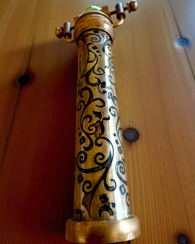 Vintage Kaleidoscoop “Emerald Dreams”, 15 cm – handgemaakt, met mogelijkheid tot personalisatie door gravure als cadeau