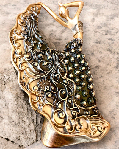 Elegante Sculptuur "Danseres van de Gouden Glans", 29 cm hoog, met mogelijkheid tot graveren als cadeau