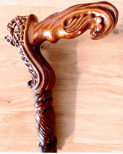 Wandelstok 'Laska "Król Dżungli", houten, mogelijkheid tot personalisatie met gravure'