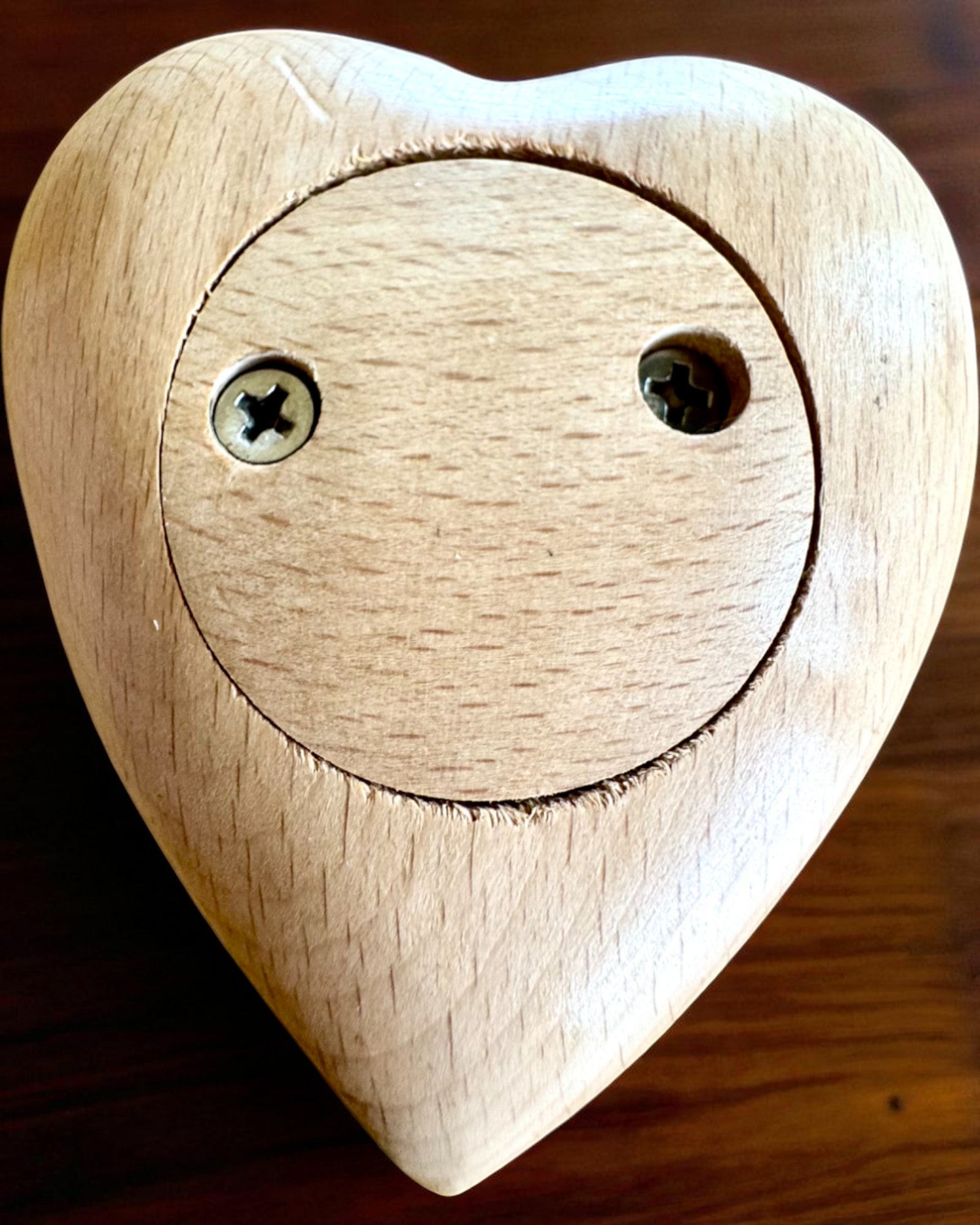 Houten hart, 9 cm doosje voor Geheim Gevoel, mogelijkheid tot personalisatie met gravure als cadeau
