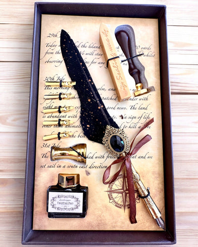 Kaligrafieset "Elegantie in de Praktijk" met Graveeroptie, als cadeau. 2 kleuropties om uit te kiezen.