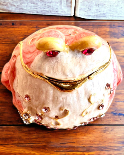 Elegante decoratieve doos "Żabi Skarb" als cadeau personalisatie, met graveeroptie