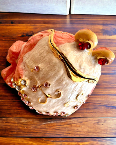 Elegante decoratieve doos "Żabi Skarb" als cadeau personalisatie, met graveeroptie