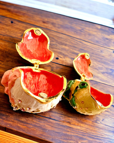 Elegante decoratieve doos "Żabi Skarb" als cadeau personalisatie, met graveeroptie