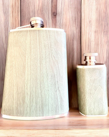 Set heupflessen met glazen "Forest Spirit", voor cadeau personalisatie met gravure