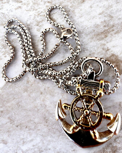 Amulet Morski "Kotwica Kapitana", ketting met graveeroptie als cadeau