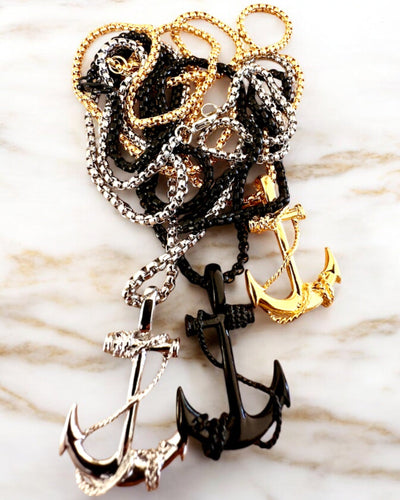 Anker van Determinatie, Zee Amulet, ketting, mogelijkheid tot personalisatie met gravure als cadeau, 3 varianten om uit te kiezen