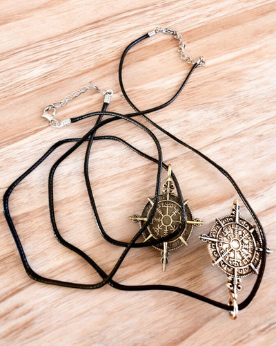 Amulet Noorderkrijger - Vikingkompas, mogelijkheid tot personalisatie met gravure als cadeau, 2 varianten om uit te kiezen