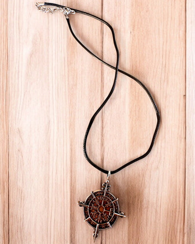 Amulet Noorderkrijger - Vikingkompas, mogelijkheid tot personalisatie met gravure als cadeau, 2 varianten om uit te kiezen