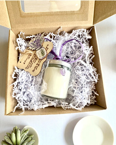 Intentionele sojakaars Ametist – rust, harmonie en zuivering, 250 ml, mogelijkheid tot personalisatie als cadeau