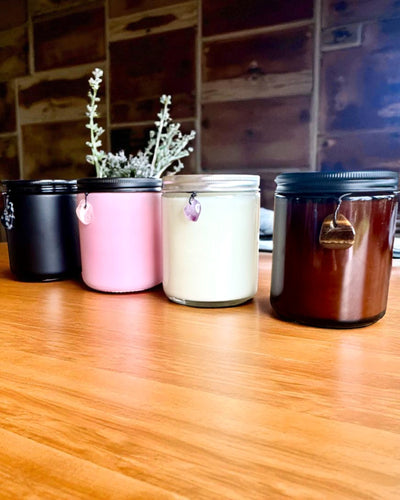 Intentionele sojakaars Ametist – rust, harmonie en zuivering, 250 ml, mogelijkheid tot personalisatie als cadeau