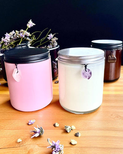 Intentionele sojakaars Ametist – rust, harmonie en zuivering, 250 ml, mogelijkheid tot personalisatie als cadeau