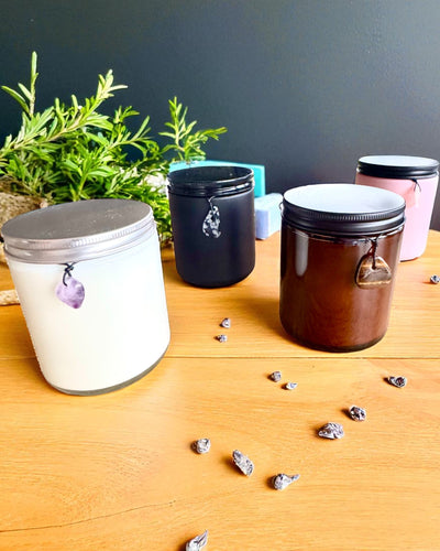 Intentionele sojakaars Ametist – rust, harmonie en zuivering, 250 ml, mogelijkheid tot personalisatie als cadeau