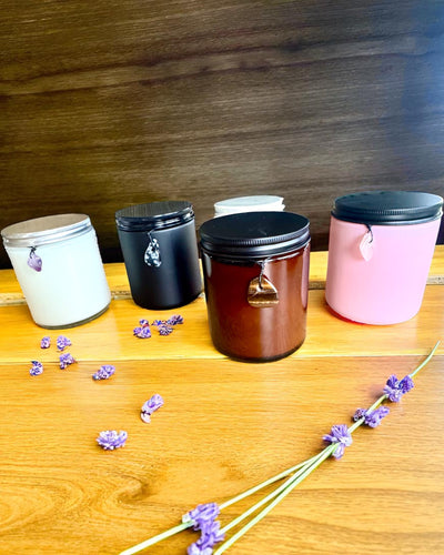 Intentionele sojakaars Ametist – rust, harmonie en zuivering, 250 ml, mogelijkheid tot personalisatie als cadeau