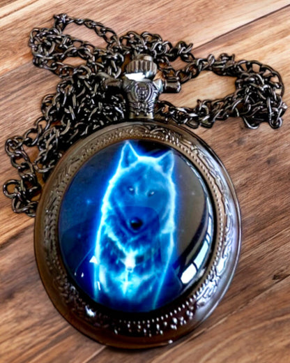 Kieszonkhorloge Lunar Wolf – Maanwolf Klok, mogelijkheid tot personalisatie met gravure als cadeau