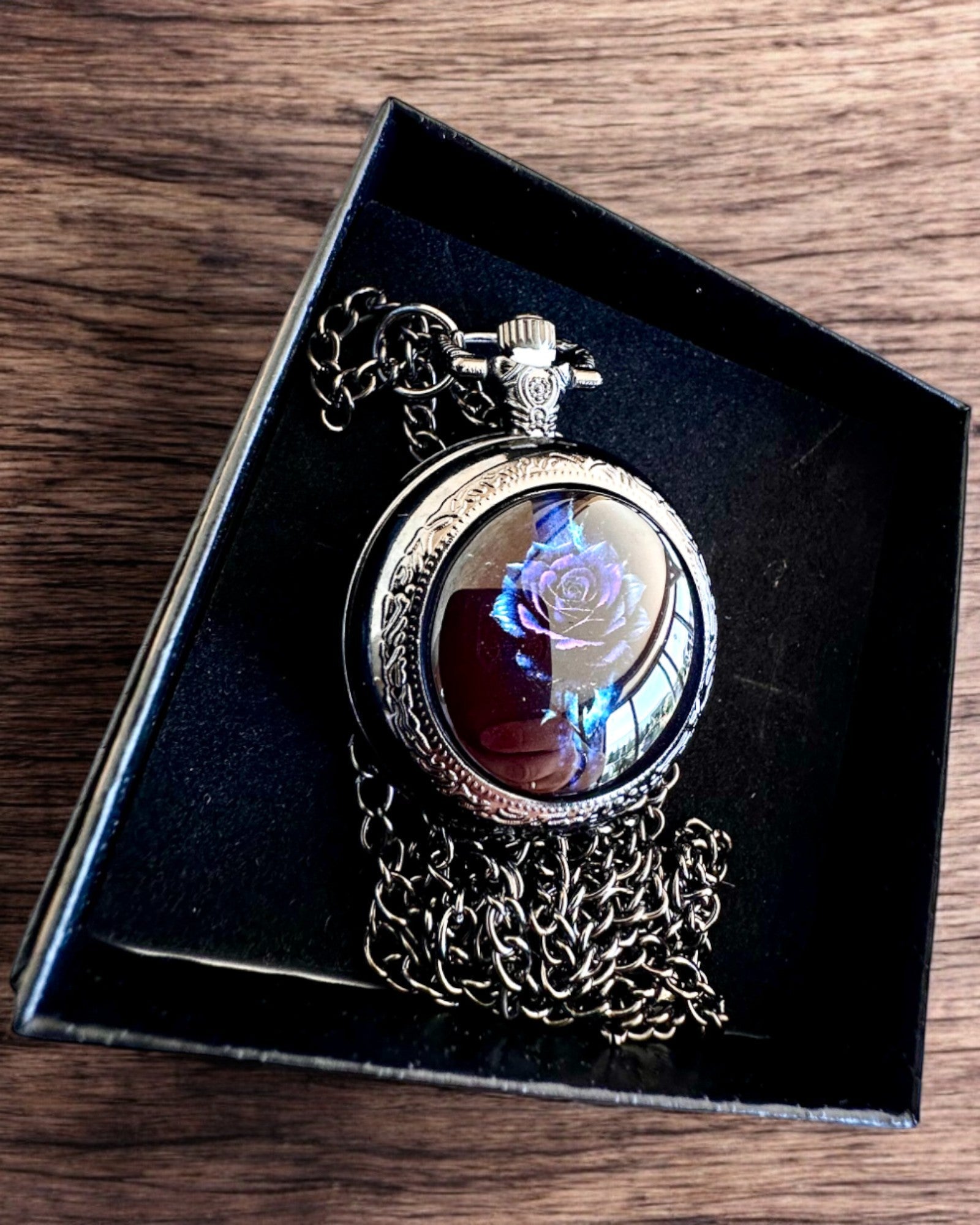 Zakhorloge "Róża Mroku" - roestvrij staal, met graveeroptie als cadeau