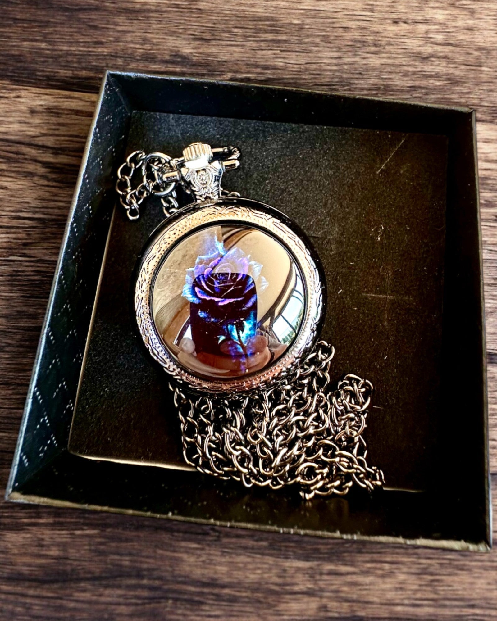 Zakhorloge "Róża Mroku" - roestvrij staal, met graveeroptie als cadeau