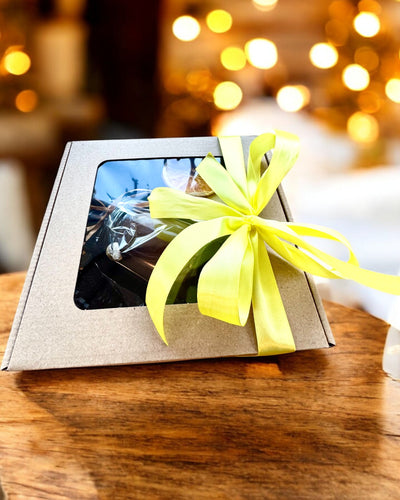 Intentionele sojakaars 250 ml met natuurlijke steen – kies uw energie: citrien of granaat, personalisatie met gravure als cadeau