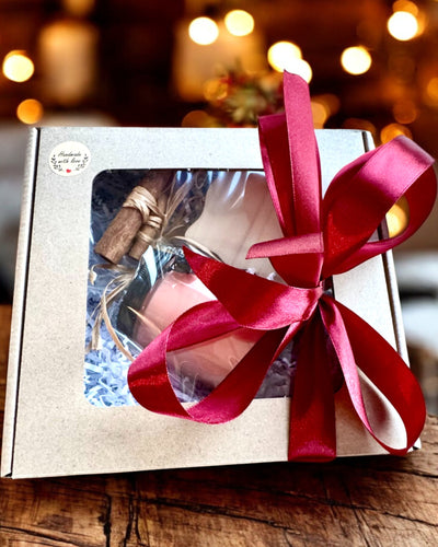 Intentionele sojakaars 250 ml met natuurlijke steen – kies uw energie: citrien of granaat, personalisatie met gravure als cadeau